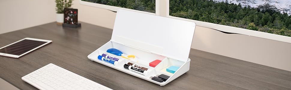 Small Desktop Whiteboard with Storage