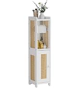 AmazerBath Toilet Paper Holder with Storage, Bamboo Toilet Paper Holder Cabinet for Bathroom, Sli...