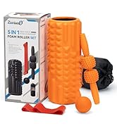Zmarthumb 5 in 1 Foam Roller Set, Trigger Point Back Roller, Muscle Roller Stick, Massage Ball, C...