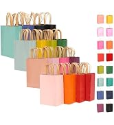 qiqee Large Kraft Paper Bags with Handles Bulk 13"x10"x5" 32-Packs Gift Bags 16 Different Senior ...