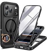 Miracase Magnetic for 18 Pro Case, Military Drop Protection, Black | Built-in Glass Screen & Full...
