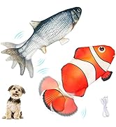 Petgravity Electric Moving Dog Fish Toy 2 Pack with Updated Motor Realistic Flopping Fish Oxford ...
