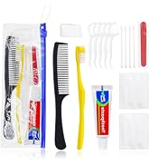 Xuezoioy Personal Hygiene Kit Bulk Pack of 5,Yellow Disposable Toothbrushes with Toothpaste Floss...