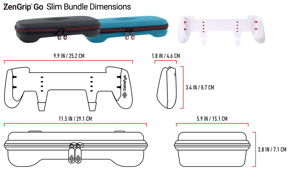 SwitchGrip Lite & SwitchGrip Lite Slim Case Dimensions