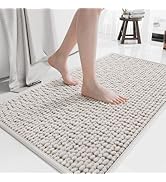 QiCaiJia Bathroom Rugs Mat 16x24, Extra Soft Absorbent Chenille Bath Rug, Non Slip PVC Backing Wa...