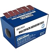 Hook and Loop Sandpaper Rolls, 6 Grits Emery Cloth Rolls 1 Inch x 20 Feet Assorted Sand Paper wit...