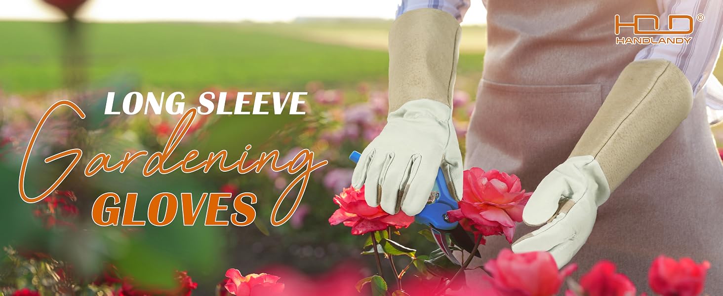 Long Sleeve Leather Rose Pruning Gloves for Men Women Thorn Proof Gardening Gloves Gift Gardeners