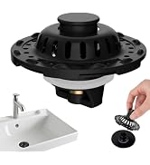 Universal Bathroom Sink Stopper with Metal Visible Top Hair Catcher, Upgraded Stainless Steel Fil...