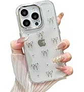 EYZUTAK Case for iPhone 16 Pro Max, Bling Glitter 3D Bowknot Phone Case Cute Sparkly Crystal Clea...
