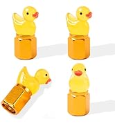 Rislobx 4 Pack Duck Tire Stem Caps, Glow in The Dark Tire Valve Caps, Cool Funny Tire Air Valve C...