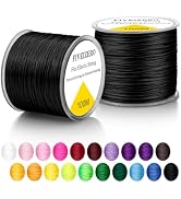 FIVEIZERO 2 Rolls 0.7mm Flat Elastic Bracelet String Cord, 218yds High Stretch Bead Cord Elastic ...
