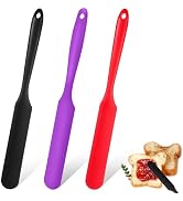 Silicone Jar Spatula, 3Pcs Spatulas Kitchen Set, Heat Resistant Jam Spreader for Baking Mixing Ca...