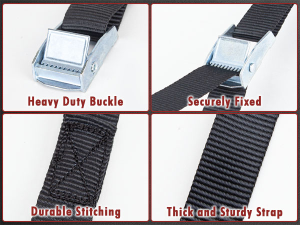 6pk Lashing Straps Black