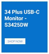 Dell 34 Plus USB-C Curved Monitor - S3425DW - 34-inch (3440 x 1440) up to 120 Hz 21:9 Display, VA...