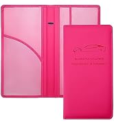 Yarnic Car Registration and Insurance Holder, Car Document Holder with Magnetic Closure, Registra...