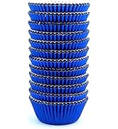 Eoonfirst Mini Foil Cupcake Liners Muffin Paper Baking Cups 300 Pcs (Navy Blue)