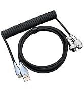 Yajouwin USB C Coiled Keyboard Cable - Gaming Keyboard Coil Cord,Custom Type Braided Mechanical C...