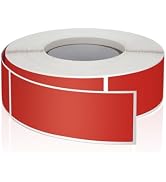 Red Rectangle Stickers 3 x 1 Inch Color Coding Labels Vinyl Roll Self-Adhesive Waterproof Removab...