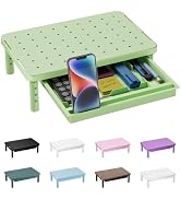 WALI 3 Height Adjustable Computer Monitor Stand with Storage, up to 44 lbs | Desk Organizer with ...