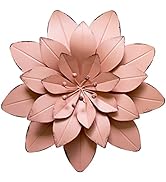 GIFTME 5 Dusty Light Pink Floral Metal Wall Art Decor(11.5x2 inch)