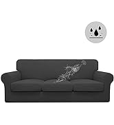 Easy-Going 100% Dual Waterproof 4 Pieces Stretch Soft Couch Cover for Dogs, Sofa Slipcover for 3 ...