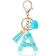 ANHBKAR Initial Letter Keychain, Butterfly Keychain Cute Resin, Initial Keychain Backpack Charms,...