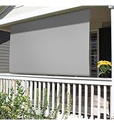 Patio Paradise Shades Roll Up Outdoor 7'Wx6'H Roller Shade Exterior Patio Blinds for Outside Porc...