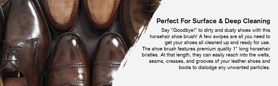 shoes brush freshly polished variety of leather shoes having different surface designs