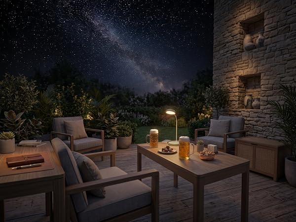 in patio with friends