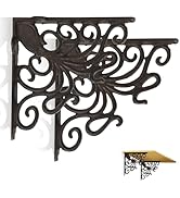 Linton Arts 2 Pack Octopus-Themed Decorative Metal Shelf Bracket, 5.18x5.18 Inch Cast Iron Wall S...