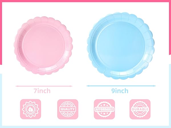 7 9 inch dessert dinner disposable paper plates red yellow green white black pink blue