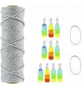 AsFrost 1 Roll of Rope (60m/2362 inch) + 10 Plush Toys + 2 White Silicone Ring Accessory Set Inte...