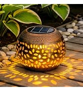JMEXSUSS Solar Lanterns Outdoor Waterproof, Outdoor Lanterns for Porch, Solar Table Lamps for Out...