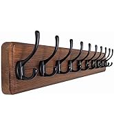 SKOLOO Rustic Large Wall Mounted Coat Rack: 38.6'' Long Coat Rack for Wall,16'' Hole to Hole, Pin...