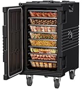 127QT Catering Food Warmers with Swivel Casters, 304 Stainless Steel Door Shaft, Nylon Latch, Ins...