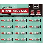 Super Glue Gel 3 Gram (Pack of 12), Clear Instant CA Glue Multipack for Plastic Ceramic Glass, St...