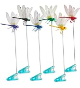 Lidengle Dragonfly Clips 6 Colors Artificial Realistic 3D Dragonflies PVC Dragon Fly Decorative S...