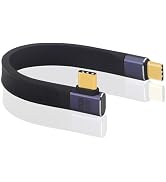 LANMINGLEL 40Gbps USB Type C 4.0 Flat Soft Data Cable 240W USB C Male to Male 90° Angle Cable 8K@...