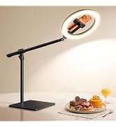 LUXSURE Ring Light with Stand for Desk,Adjustable Overhead Phone Mount with 10" Selfie Light Phon...