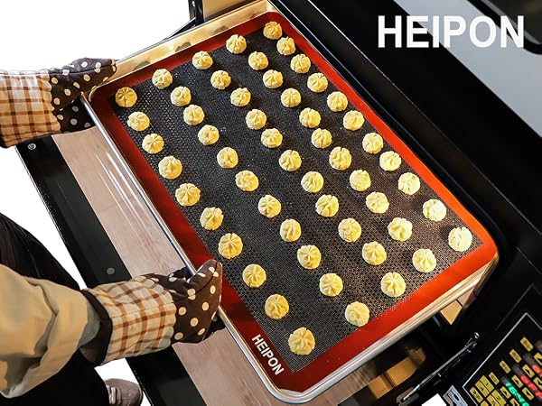 A perforated baking mat is a good choice for baking cookies