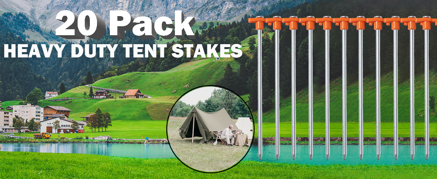 USA Galvanized Non-Rust Camping Family Tent Pop Up Tent Stakes