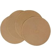 SHACOS Round Placemats Set of 4 Woven Braided Kitchen Table Placemats 15 inch Round Place Mats Wa...