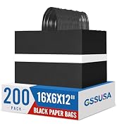 GSSUSA Large Paper Bags with Handles16x6x12 200 Pack, Gift Bag for Small Business, Paper Shopping...