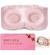 BeeVines Pure Silk 3D Sleep Mask for Women, Luxury 100% 22 Momme Mulberry Silk 3D Contoured Eye M...