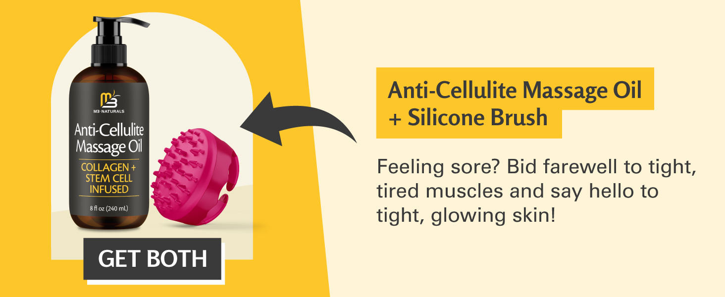 anti cellulite oil and silicone brush