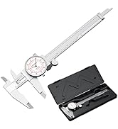 HDLNKAK Dial Caliper 0-6"/150mm Dual Reading Scale, Inch/Metric SAE Standard, Stainless Steel Cal...