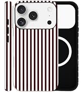 ZOEVEES Magnetic Case for iPhone 17 Pro Max, Compatible with MagSafe, Aesthetic Striped Cute Desi...