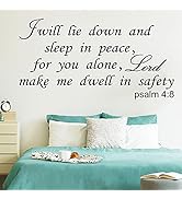 I Will Lie Down and Sleep in Peace for You Alone Lord Make Me Dwell in Safety Wall Decals Bible V...