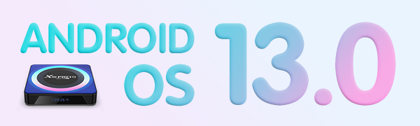 Graphic displaying 'ANDROID OS 13.0' in large blue and white text against a light background, indicating a software version or update.
