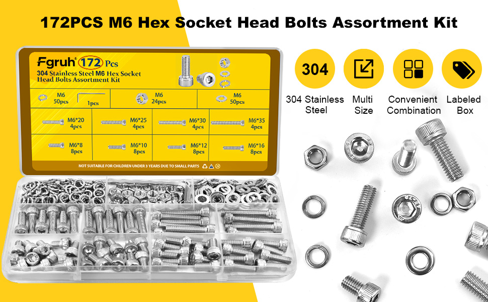 m6 socket head cap screw stainless